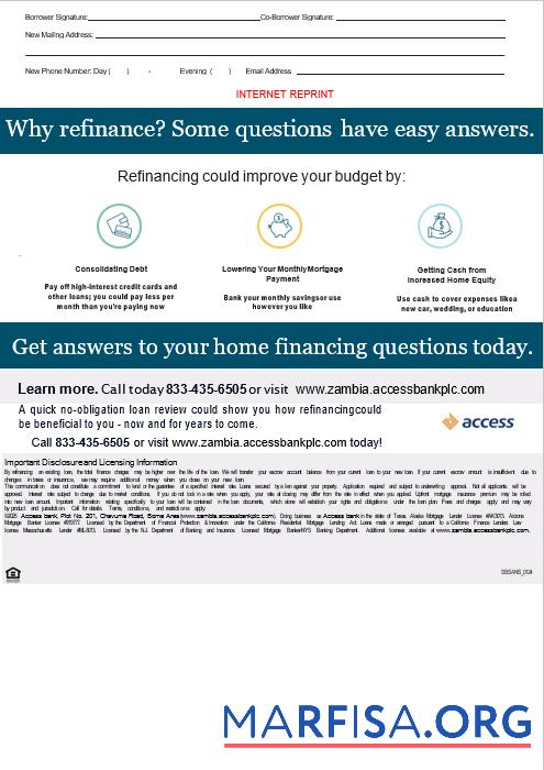 Printable Zambia Access bank mortgage statement in Word and PDF formats, 3 pages 3 example